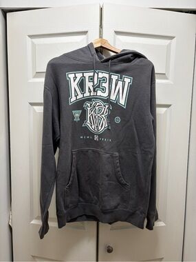 KR3W Men's Gray Graphic Hoodie